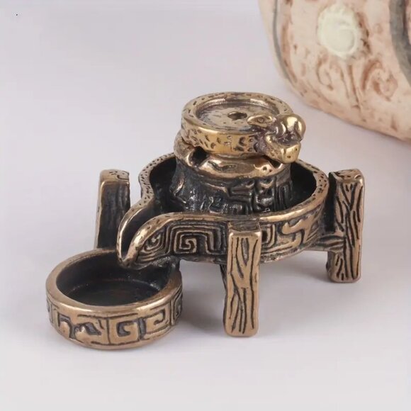 Final Price Metal Stone Mill Incense Burner - Elevate Your Home Deco - NEW - Picture 5 of 5